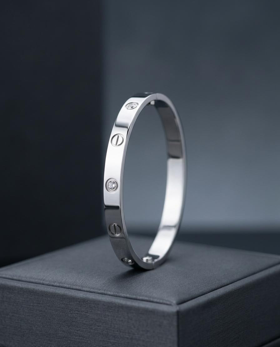 Stainless steel silver handcuff