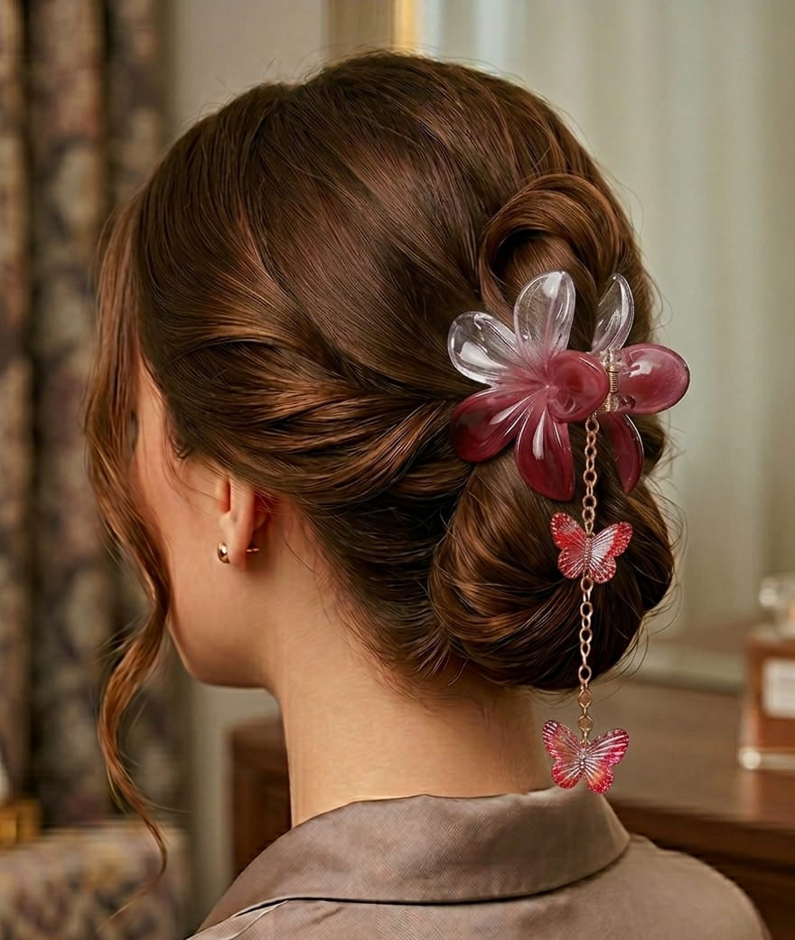 Claw hair clip (Red transperent)