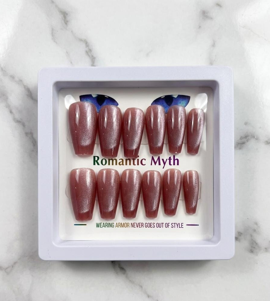 Cats eye nail square shape (purple)