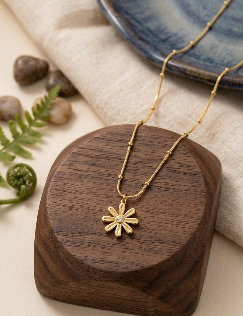 Stainless steel flower pendant