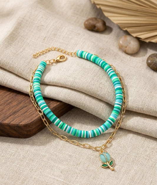Beaded charm bracelet