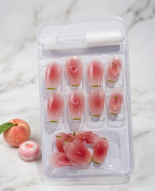 Press on nail (puffed peach)