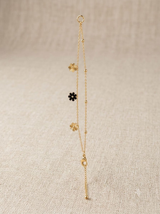 Stainless steel gold floral bloom bracelet