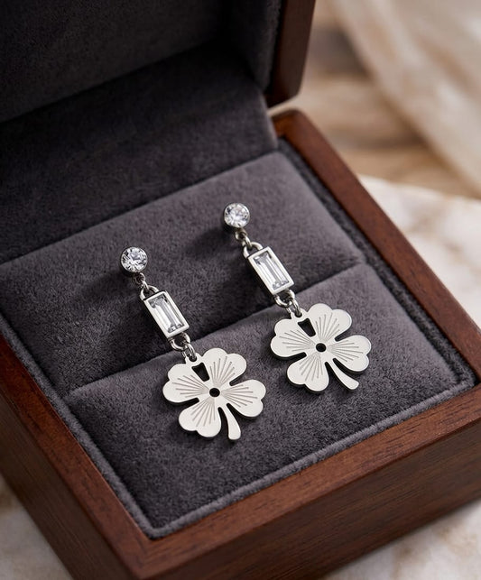 Stainless steel silver earrings
