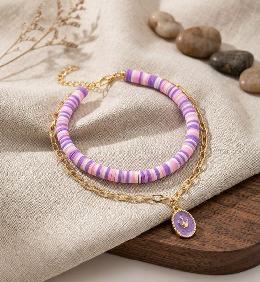Beaded charm bracelet