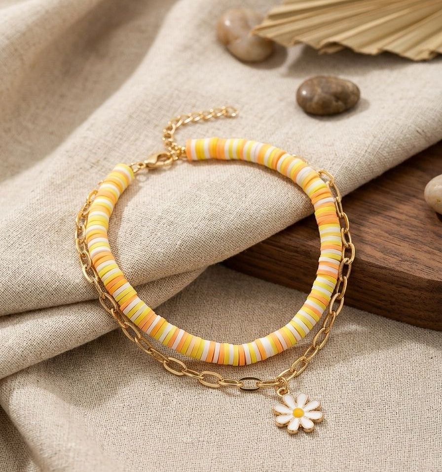 Beaded charm bracelet