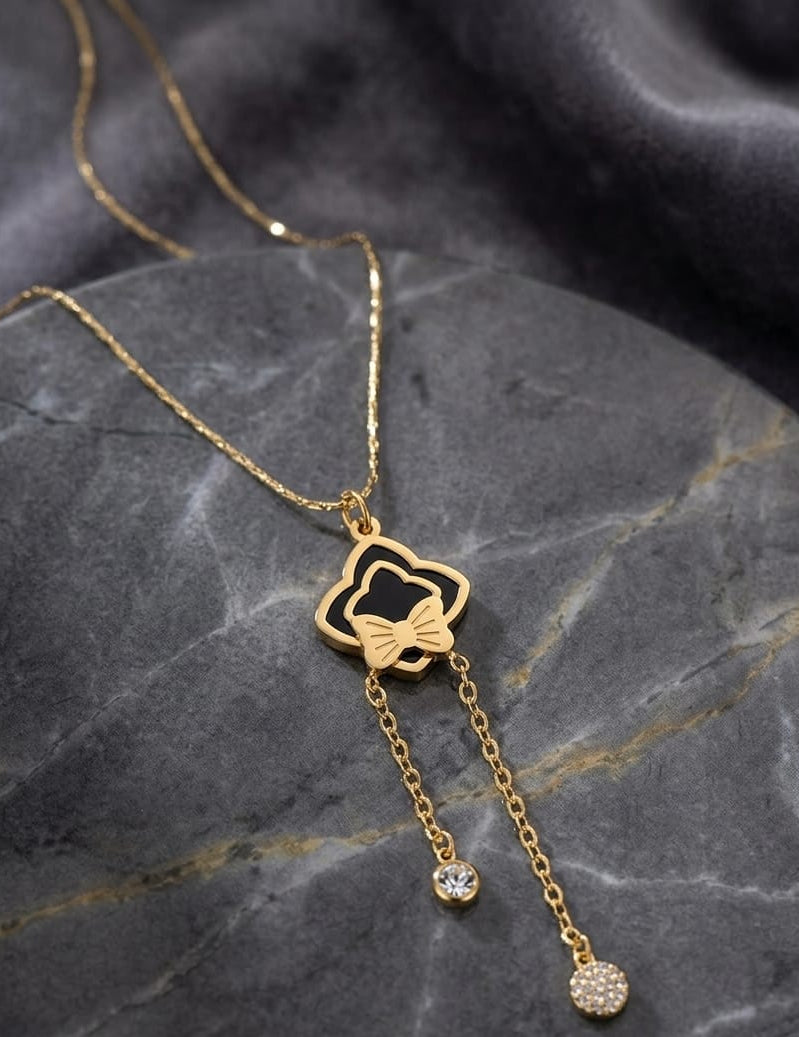 Stainless steel bow star pendant
