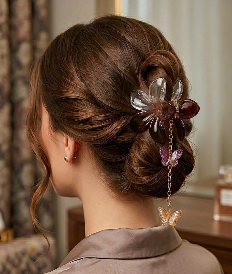 Claw hair clip (Brown transparent)