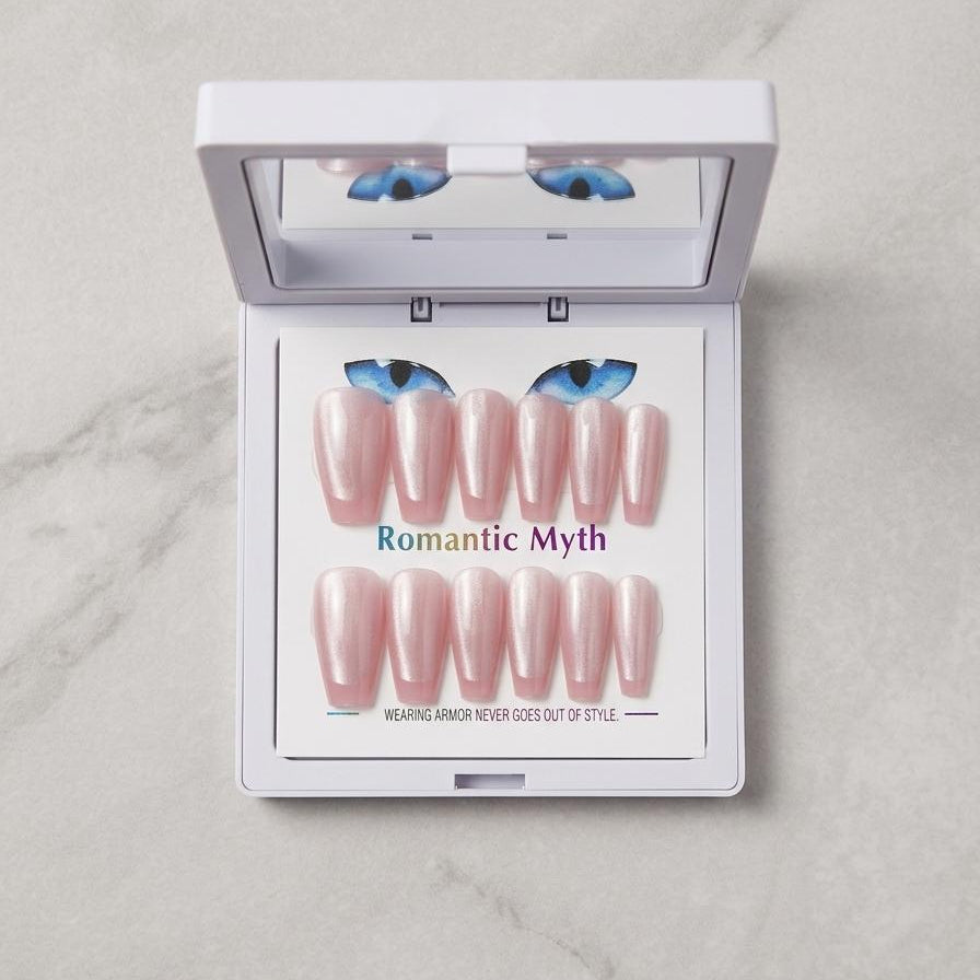 Cats eye nail square shape (baby pink)
