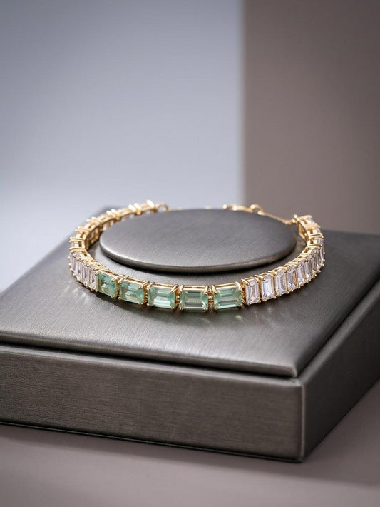 Elegent two tone stone bracelet