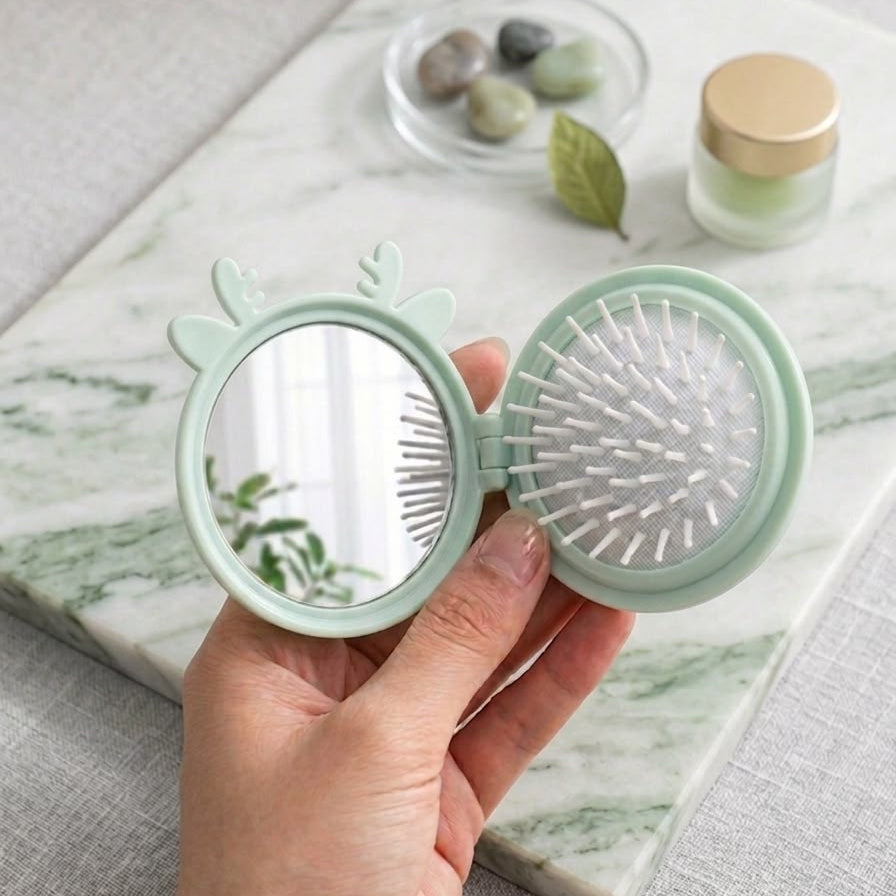 Mirror & brush set (Mint green)