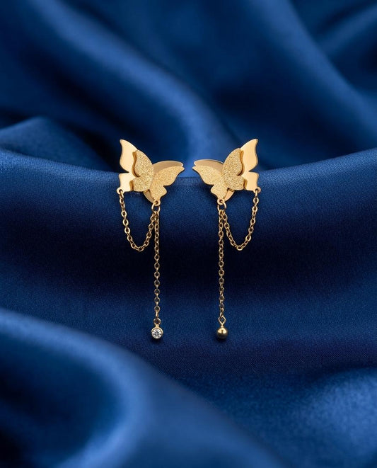 Stainless steel butterfly earrings