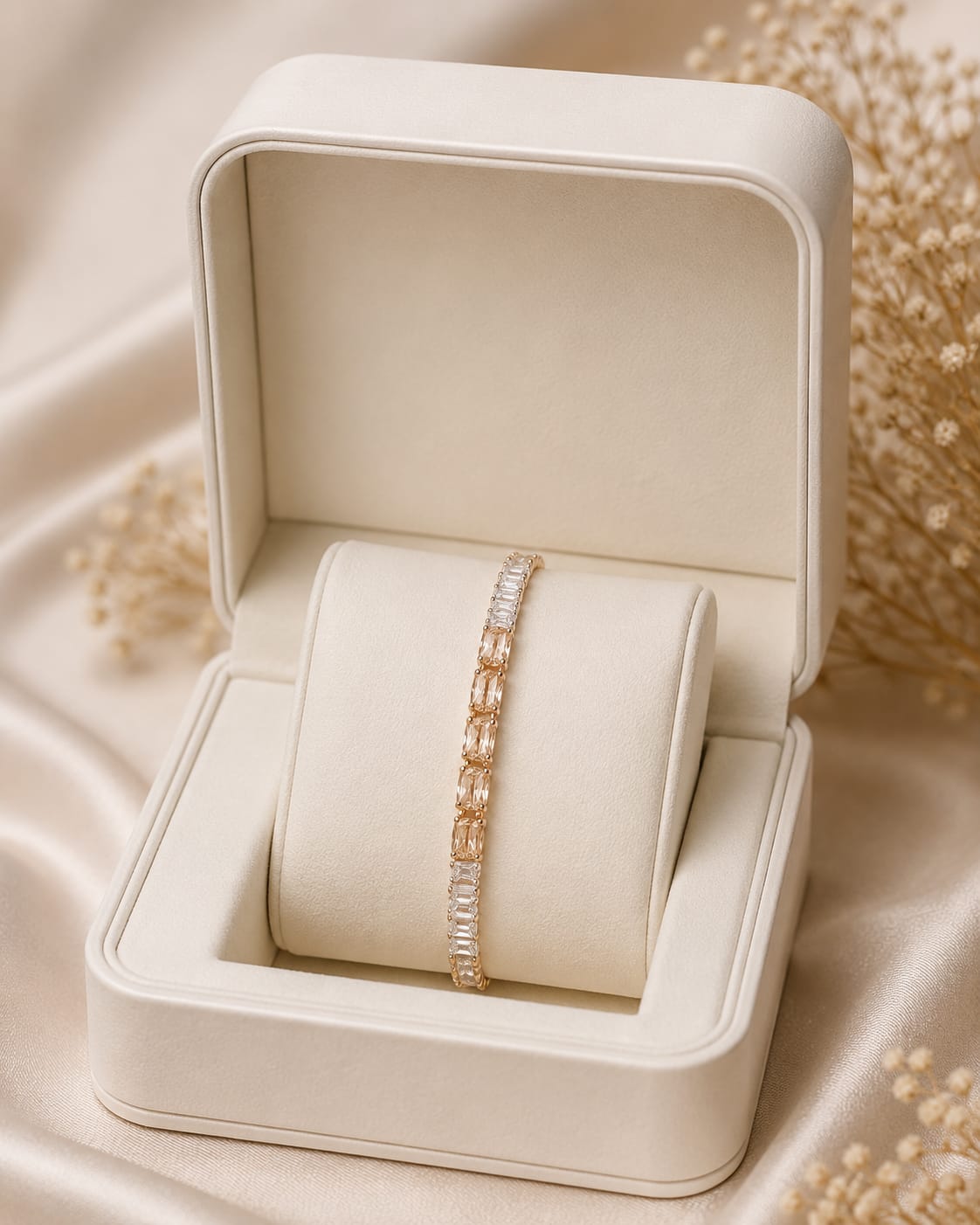 Elegent two tone stone bracelet