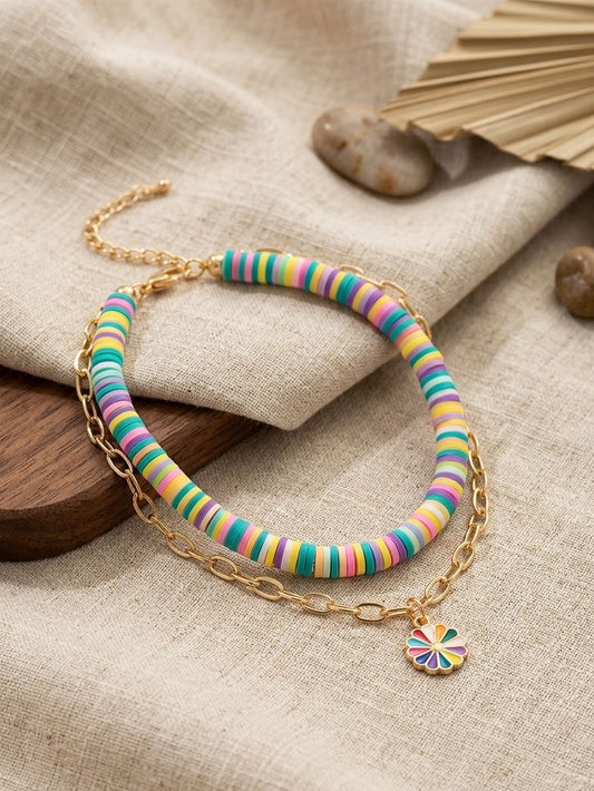Beaded charm bracelet
