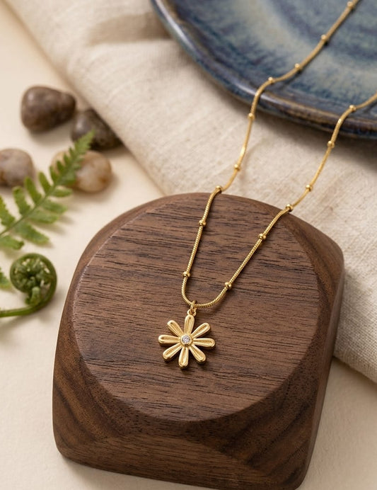 Stainless steel flower pendant