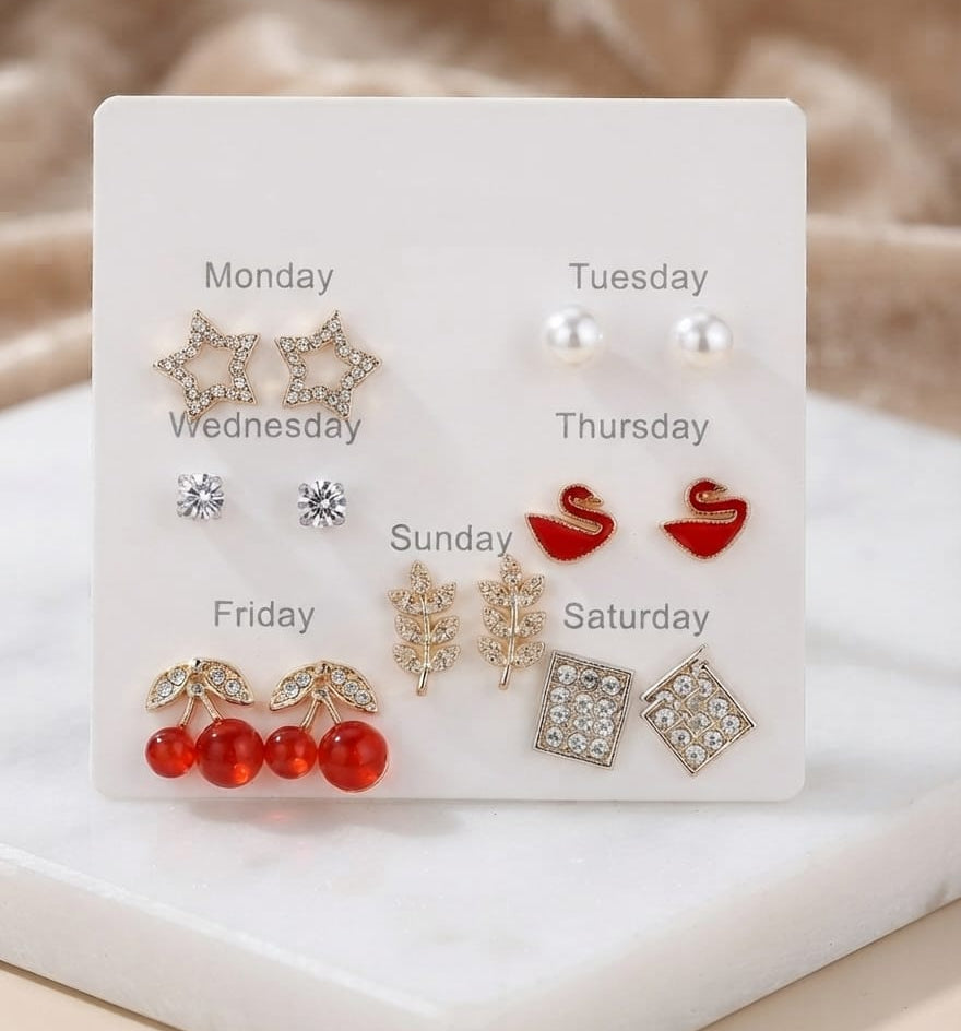 Set of 7 ear studs