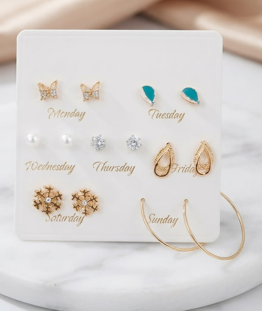 Set of 7 ear studs
